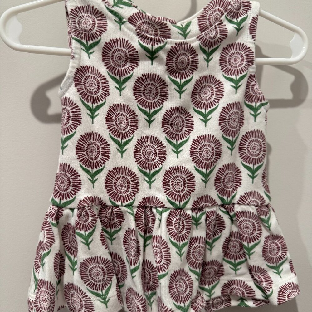 Kate Quinn sleeveless drop waist gathered top mountain berry daisy 6-12m - Picture 2 of 6